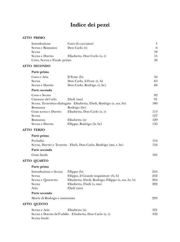 Don Carlo - Versione in 5 atti, 1886, senza ballabili (testo cantato italiano)